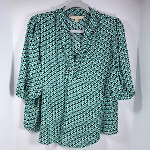 Emerald Patterned short sleeve Blouse